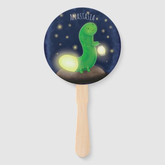 Éventail Illustration du ver vert mou (Devant)