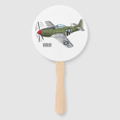Éventail Illustration d'un avion militaire (Dos)