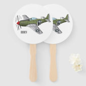 Éventail Illustration d'un avion militaire (Devant et derrière)