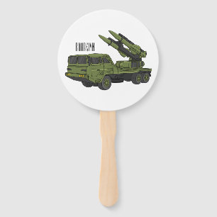 Éventail Illustration d'un camion de missiles militaires