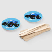 Éventail Illustration d'un camion monstre bleu mou (Non-assemblé)