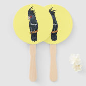 Éventail Illustration d'un oiseau de cobaye de palme (Devant et derrière)