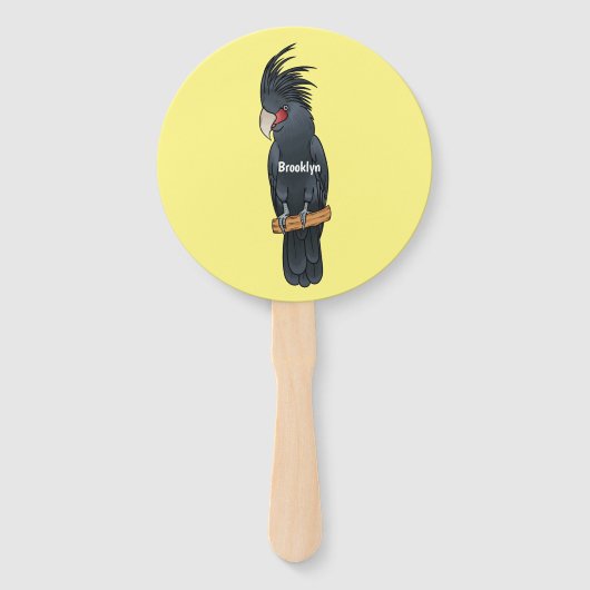 Éventail Illustration d'un oiseau de cobaye de palme (Devant)