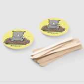 Éventail Illustration d'un petit rhinocéros (Non-assemblé)