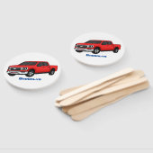Éventail Illustration d'une camionnette rouge mou (Non-assemblé)