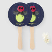 Éventail Illustration d'une luciole à éclair mignon (Devant et derrière)