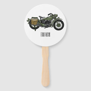 Éventail Illustration d'une moto de croiseur militaire