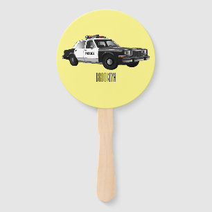 Éventail Illustration d'une voiture de police