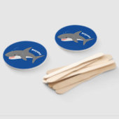 Éventail Illustration joyeuse du grand requin blanc (Non-assemblé)