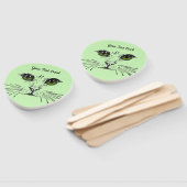 Éventail Illustration Le Chat Face À Des Yeux Vibrants Tour (Non-assemblé)