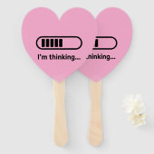 Éventail I'm Thinking... Loading Progress Bar Pink Minimali (Devant et derrière)