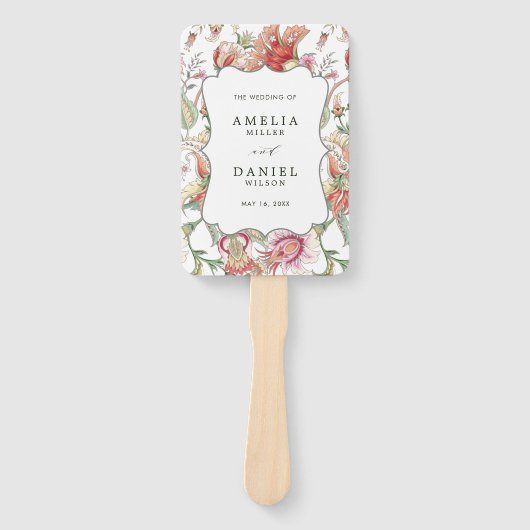 Éventail Imaginaire tropical Boho Floral Wedding Programme (Devant)