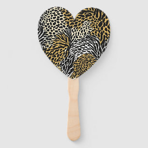 Éventail Impression Animaux Mixtes Zèbre Léopard Tigre Impr
