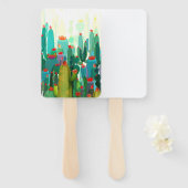 Éventail Impression Cactus | Beaucoup De Cactus (Devant et derrière)