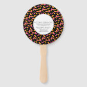 Éventail Impression de guépard moderne fourrure mariage ron (Dos)