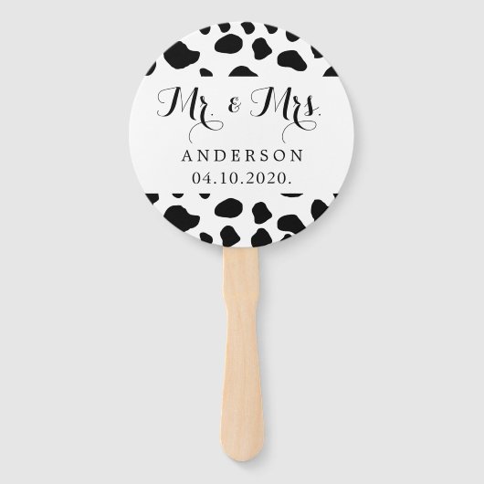 Éventail Impression De Vache, Spots De Vache, Noir Et Blanc (Devant)