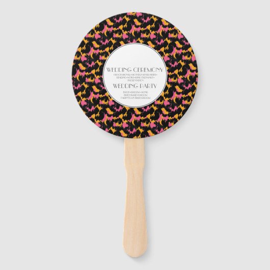 Éventail Impression guépard moderne fourrure mariage rond (Dos)