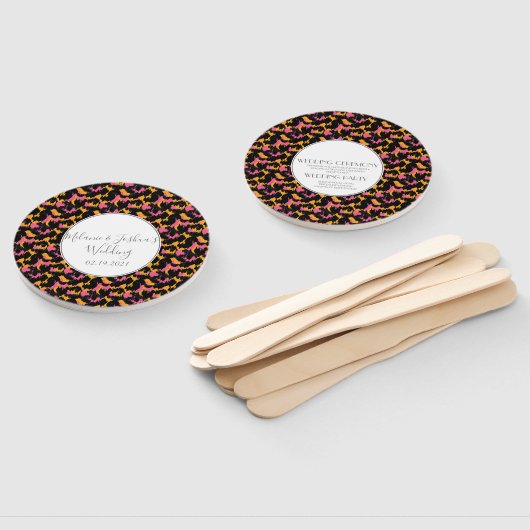 Éventail Impression guépard moderne fourrure mariage rond (Non-assemblé)