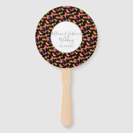 Éventail Impression guépard moderne fourrure mariage rond (Devant)
