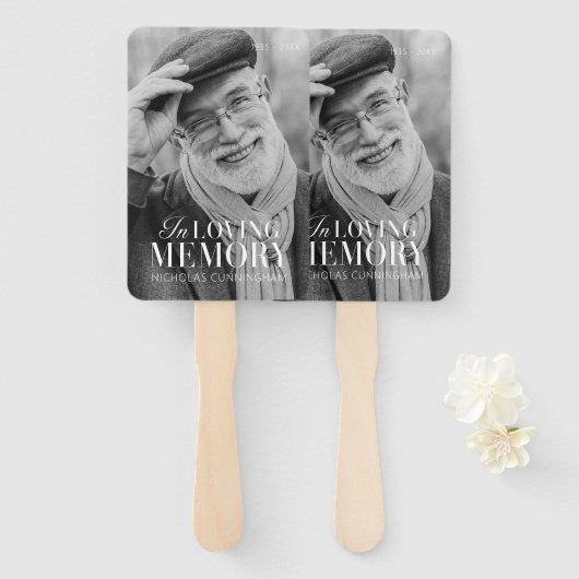Éventail In Love Memory Modern Elegant Photo Memorial (Devant et derrière)