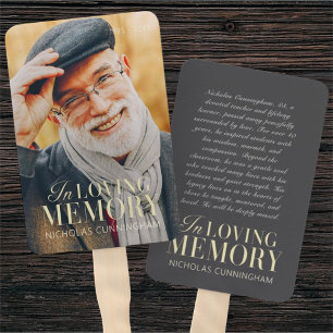Éventail In Love Memory Modern Elegant Photo Memorial
