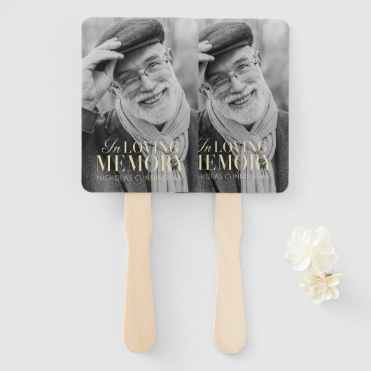 Éventail In Love Memory Modern Elegant Photo Memorial (Devant et derrière)