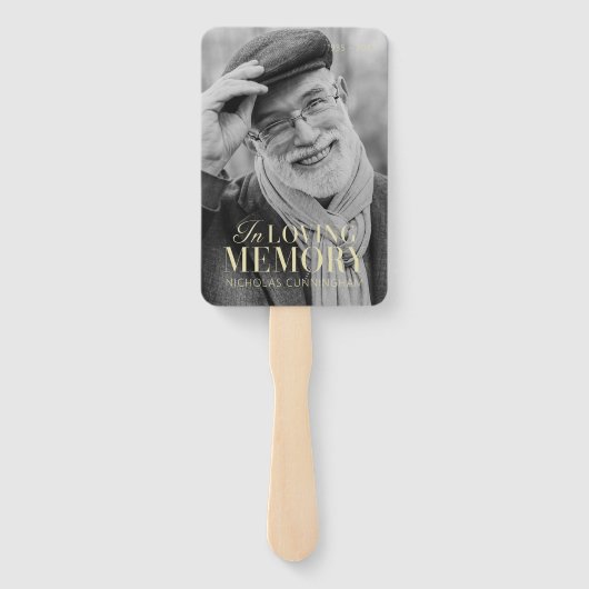 Éventail In Love Memory Modern Elegant Photo Memorial (Dos)