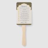 Éventail Indian Hindu Saptapadi Programme de mariage d'or (Dos)