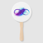 Éventail Infini avec plume violette (Dos)