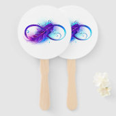 Éventail Infini avec plume violette (Devant et derrière)