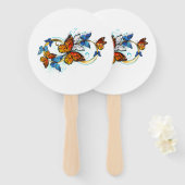 Éventail Infinité de papillons monarques (Devant et derrière)