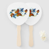 Éventail Infinité de papillons monarques (Devant et derrière)