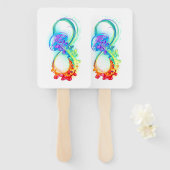 Éventail Infinity avec méduse arc-en-ciel (Devant et derrière)