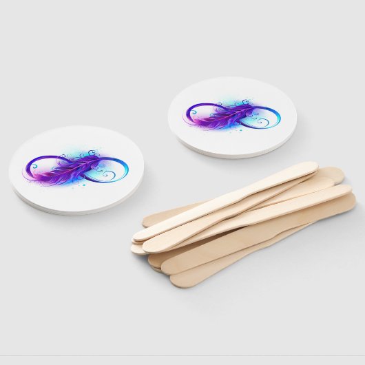 Éventail Infinity with purple feather (Non-assemblé)