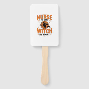Éventail Infirmière le jour Sorcière la nuit Design Hallowe