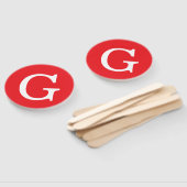 Éventail Initial Letter Monogram Red White Plain Simple (Non-assemblé)