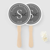 Éventail Insigne gris de réunion familiale (Devant et derrière)