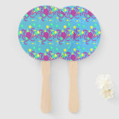 Éventail Invitation de la mer, Anniversaire de la pieuvre (Devant et derrière)