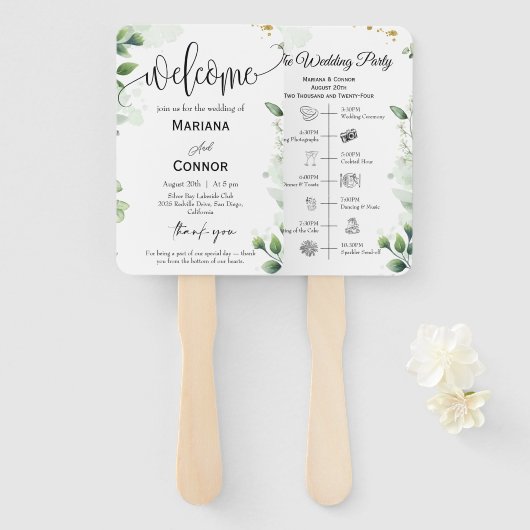 Éventail Invitation de programme de chronologie de scénario (Devant et derrière)