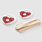 Éventail Invités mariages Floral Heart Love Moderne Romanti (Non-assemblé)