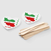 Éventail Iran Map with Flag and Emblem (Non-assemblé)