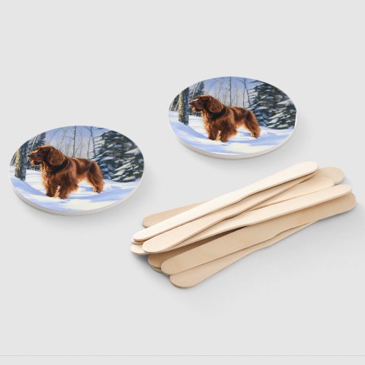 Éventail Irish Setter Let It Neige Christmas (Non-assemblé)