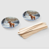 Éventail Irish Terrier Laisser neiger Noël (Non-assemblé)