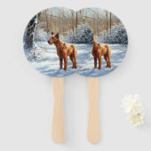 Éventail Irish Terrier Laisser neiger Noël (Devant et derrière)