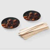 Éventail Irlandais Red Setter Chiot Automne Citrouille de p (Non-assemblé)