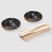 Éventail Italien Greyhound Citrouille Halloween effrayant (Non-assemblé)