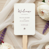 Éventail Ivory & Burgundy | Programme de mariage chic aux f
