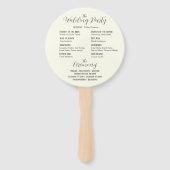 Éventail Ivory Color Simple Wedding Ceremony Program (Dos)
