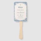 Éventail Ivory Periwinkle Wildflower Wedding Program (Devant)