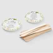Éventail Ivory White Roses Verdure Floral Wedding Programme (Non-assemblé)